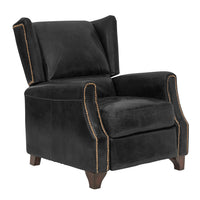 Opa Black Leather Recliner Chair-Dovetailed & Doublestitched